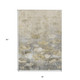 3' X 5' Beige Taupe And Wheat Floral Washable Indoor Outdoor Area Rug