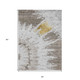 5' X 8' Taupe Khaki And Ivory Abstract Washable Indoor Outdoor Area Rug