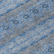 8' Navy Blue And Sky Blue Round Floral Medallion Washable Indoor Outdoor Area Rug