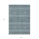 9' X 12' Teal Blue Aqua And Gray Floral Medallion Washable Indoor Outdoor Area Rug
