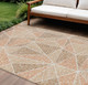 9' X 12' Terra Cotta Beige And Salmon Geometric Washable Indoor Outdoor Area Rug