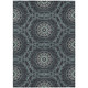 9' X 12' Charcoal Gray And Ivory Floral Medallion Washable Indoor Outdoor Area Rug