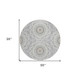8' Gray Silver And Ivory Round Floral Medallion Washable Indoor Outdoor Area Rug