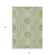 8' X 10' Olive Green And Ivory Floral Medallion Washable Indoor Outdoor Area Rug