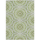 10' X 14' Olive Green And Ivory Floral Medallion Washable Indoor Outdoor Area Rug