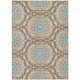5' X 8' Khaki Brown And Taupe Floral Medallion Washable Indoor Outdoor Area Rug