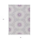 5' X 8' Lilac Purple And Ivory Floral Medallion Washable Indoor Outdoor Area Rug