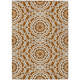 10' X 14' Orange Copper And Beige Floral Medallion Washable Indoor Outdoor Area Rug