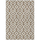 3' X 5' Brown And Ivory Geometric Washable Indoor Outdoor Area Rug