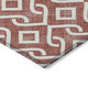 8' Burgundy And Ivory Round Geometric Washable Indoor Outdoor Area Rug