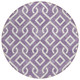 8' Purple And Ivory Round Geometric Washable Indoor Outdoor Area Rug