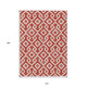 10' X 14' Red And Ivory Geometric Washable Indoor Outdoor Area Rug