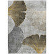 9' X 12' Gray Charcoal And Silver Floral Washable Indoor Outdoor Area Rug