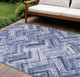 8' X 10' Navy Blue And Sky Blue Geometric Washable Indoor Outdoor Area Rug