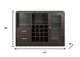 47" Espresso Solid Wood Frame With Five Shelves And Two Drawers