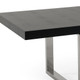 71" Black and Silver Wood and Stainless Steel Removable Leaf Sled Base Extendable Dining Table