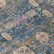 5' X 8' Green Navy Blue And Ivory Oriental Washable Indoor Outdoor Area Rug