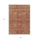 8' X 10' Orange Copper And Terra Cotta Oriental Washable Indoor Outdoor Area Rug