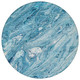8' Sky Blue And Navy Blue Round Abstract Washable Indoor Outdoor Area Rug