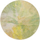8' Green And Yellow Round Abstract Washable Indoor Outdoor Area Rug