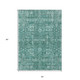5' X 8' Dark Green And Aqua Oriental Washable Indoor Outdoor Area Rug