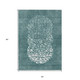 5' X 8' Dark Green Aqua And Ivory Abstract Washable Indoor Outdoor Area Rug
