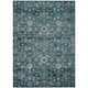 10' X 14' Dark Green Aqua And Charcoal Oriental Washable Indoor Outdoor Area Rug