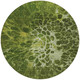 8' Olive Green And Sage Round Abstract Washable Indoor Outdoor Area Rug