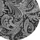 8' Black Gray And White Round Paisley Washable Indoor Outdoor Area Rug