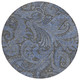 8' Charcoal Gray And Blue Round Paisley Washable Indoor Outdoor Area Rug