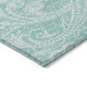 3' X 5' Teal Blue And Ivory Paisley Washable Indoor Outdoor Area Rug