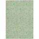 9' X 12' Sage And Artichoke Green Floral Washable Indoor Outdoor Area Rug