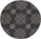 8' Charcoal Round Floral Indoor Outdoor Area Rug