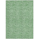 9' X 12' Green And Artichoke Green Floral Washable Indoor Outdoor Area Rug