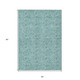 5' X 8' Teal Blue And Aqua Floral Washable Indoor Outdoor Area Rug