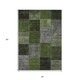 3' X 5' Olive Green And Artichoke Green Patchwork Washable Indoor Outdoor Area Rug