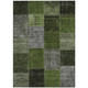 9' X 12' Olive Green And Artichoke Green Patchwork Washable Indoor Outdoor Area Rug