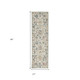 8' Ivory Gray And Red Wool Medallion Hand Tufted Runner Rug