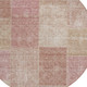 8' Blush Pink And Mauve Round Patchwork Washable Indoor Outdoor Area Rug