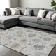 9' X 13' Ivory Gray And Green Wool Floral Hand Tufted Area Rug