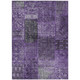 10' X 14' Eggplant Purple And Charcoal Patchwork Washable Indoor Outdoor Area Rug