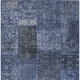 8' X 10' Navy Blue And Charcoal Patchwork Washable Indoor Outdoor Area Rug
