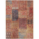 10' X 14' Red Orange And Blue Patchwork Washable Indoor Outdoor Area Rug