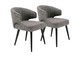 Gray and Black Upholstered Fabric Wing Back Dining Arm Chair