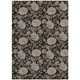 3' X 5' Black Taupe And Beige Floral Washable Indoor Outdoor Area Rug