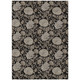 10' X 14' Black Taupe And Beige Floral Washable Indoor Outdoor Area Rug