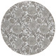 8' Ivory And Gray Round Floral Washable Indoor Outdoor Area Rug