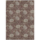 10' X 14' Merlot Taupe And Beige Floral Washable Indoor Outdoor Area Rug