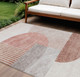 10' X 14' Copper Red And Gray Geometric Washable Indoor Outdoor Area Rug