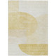 3' X 5' Gold Wheat And Ivory Geometric Washable Indoor Outdoor Area Rug